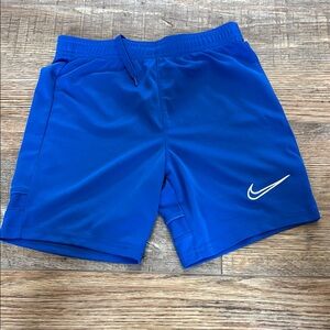 Nike boys athletic shorts, royal blue/ white, size small. EUC